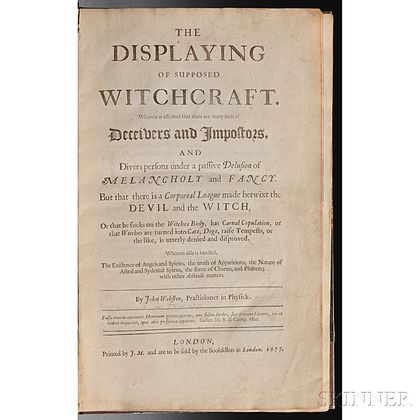 Webster, John (1610-1682) The Displaying of Witchcraft. Wherein is affirmed that there are many sorts of Deceivers and Impostors