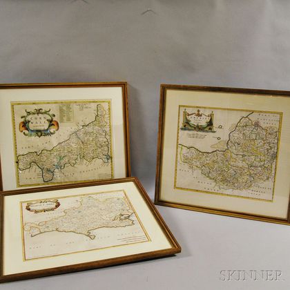 Three Framed Robert Morden Maps