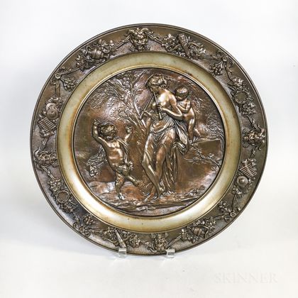 Cast Bronze Relief Plaque of a Classical Scene