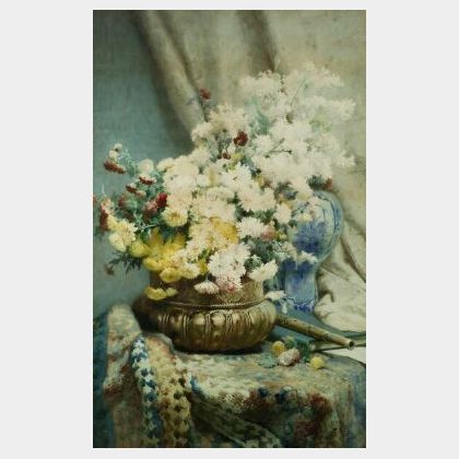 Joseph Carl Paul Schuller (French, 19th Century) Floral Still Life