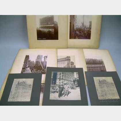 Seven Albumen Photographs Related to Construction of the Trinity Building, Manhattan