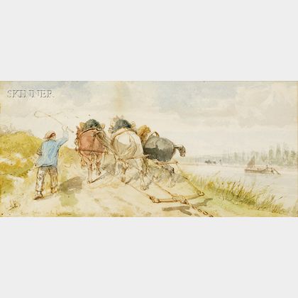 Richard Beavis (British, 1824-1896) Near Arles on the Rhone