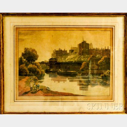 Framed R. Havell Hand-colored Aquatint Windsor Castle 