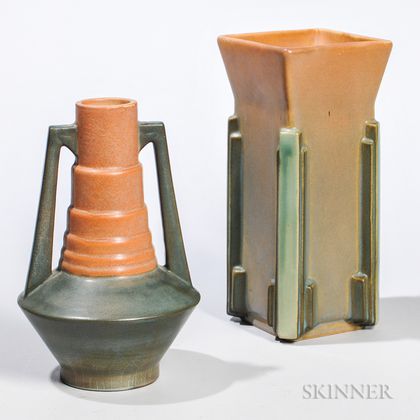 Two Roseville Futura Pottery Vases 