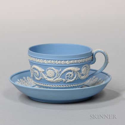 Wedgwood Solid Light Blue Jasper Cup and Saucer