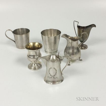 Six of Sterling Silver Creamers and Cups