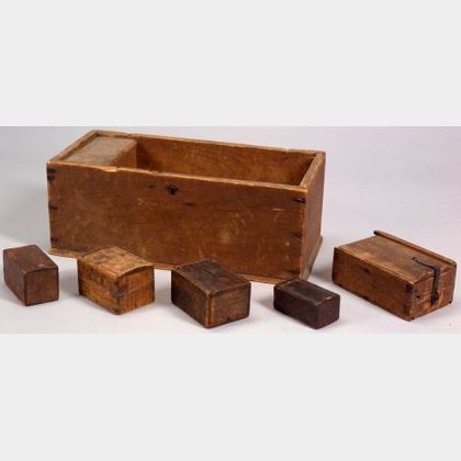 Sold at auction Five Small Wooden Boxes and a Bible Box Auction