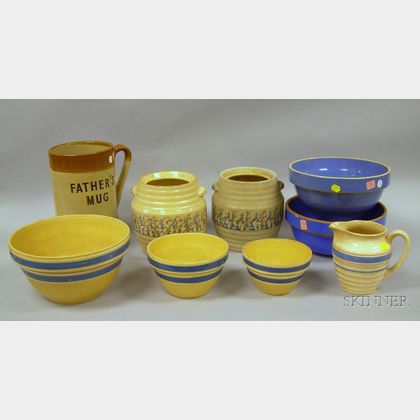 Nine Kitchen Stoneware and Ceramic Items
