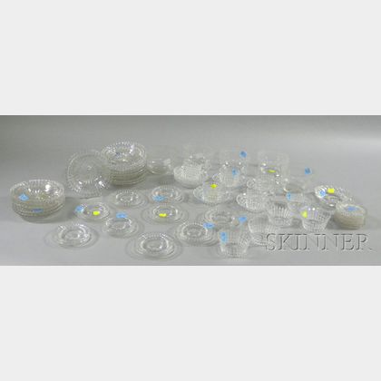 Fifty-one Pieces of Colorless Glass Tableware