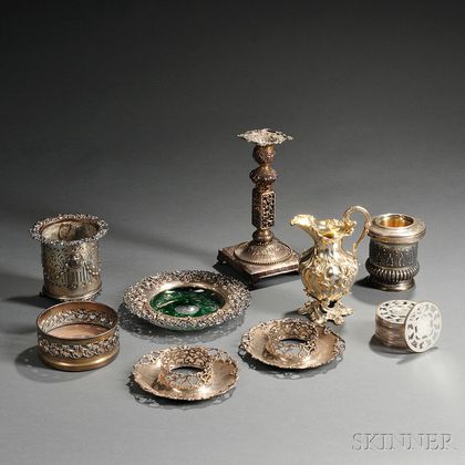 Seventeen Pieces of Silver and Silver-plate Tableware