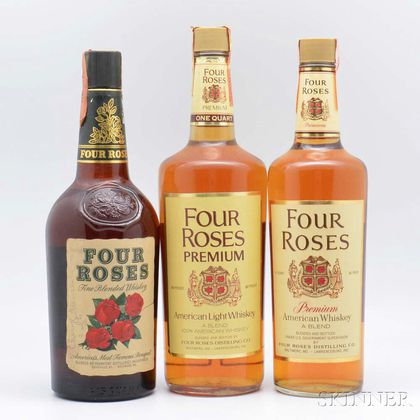 Four Roses, 1 1-quart bottle 2 4/5-quart bottles 5 1/10-pint bottles 