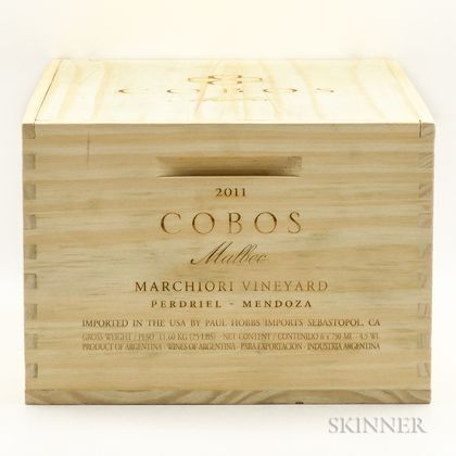 Cobos Malbec Marchiori Vineyard 2011, 6 bottles (owc) 