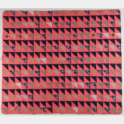 Hand-stitched Diamond Pattern Quilt