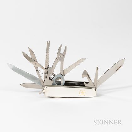 Sterling Silver and 18K Gold Tiffany & Co. Swiss Army Knife