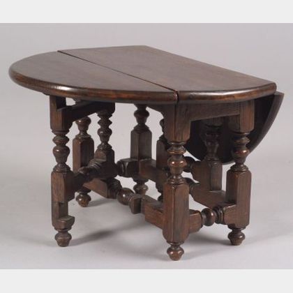 Miniature Oak William & Mary Gate-leg Table