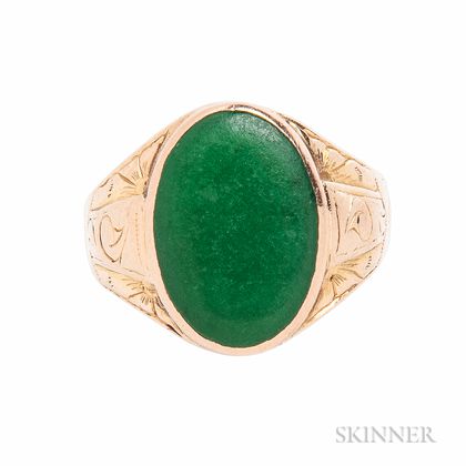 18kt Gold and Jadeite Ring