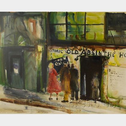 Irene Hodes Newman (American, 1900-1982) Old Absinthe House. New Orleans.