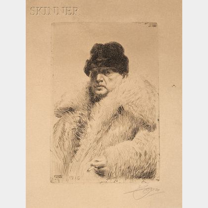 Anders Zorn (Swedish, 1860-1920) Self Portrait 1916