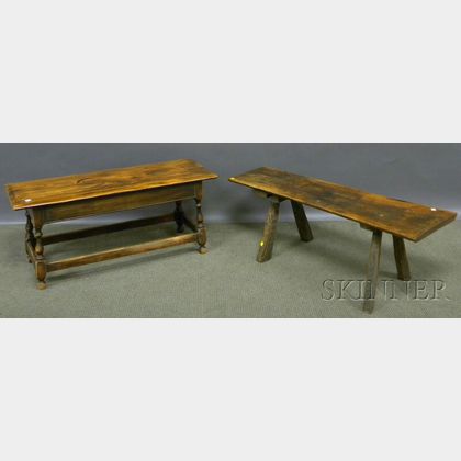 Two Wooden Benches