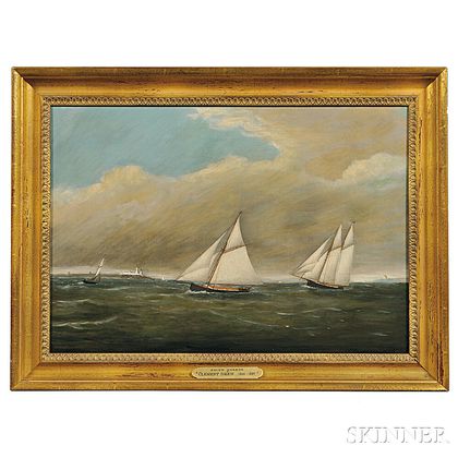 Clement Drew (Massachusetts, 1806-1889) Yachts off Baker Island Light, Salem Harbor.