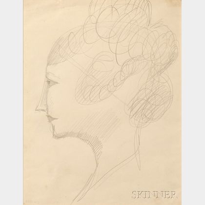 Elie Nadelman (American, 1885-1946) Profile Head of a Woman