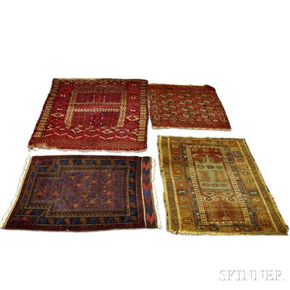 Two Turkoman Rugs, a Baluch Prayer Rug, and a Turkish Ladik Prayer Rug