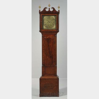 Mahogany Veneered and Inlaid English Longcase Clock