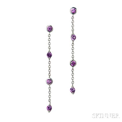 18kt Gold and Pink Sapphire Earrings, Tiffany & Co.