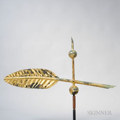 Molded Gilt Sheet Copper Quill Weathervane