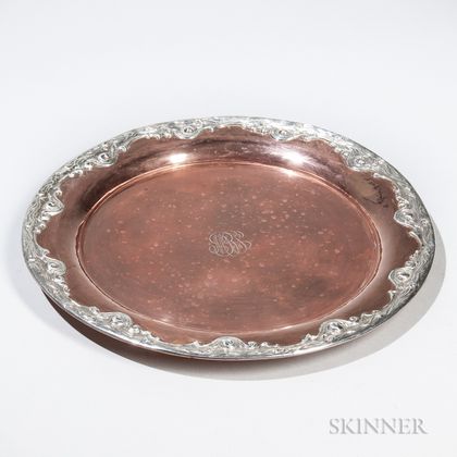American Sterling Silver-mounted Copper Tray