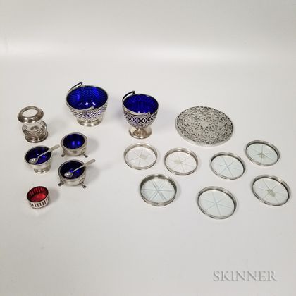 Group of Sterling Silver and Glass Tableware