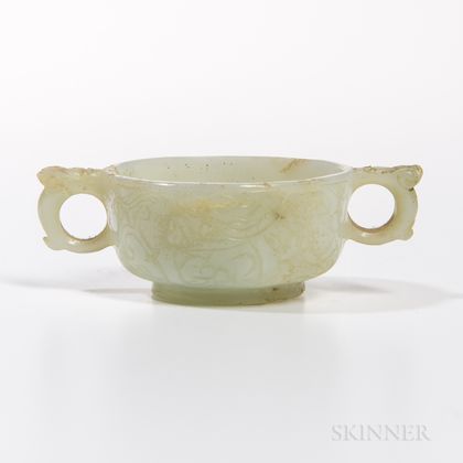 Jade Cup with Dragon Handles