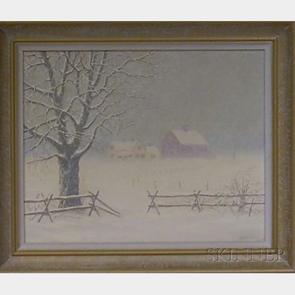 Two Framed Oil on Canvasboard Landscapes by Josef M. Arentz (American, 1903-1969)