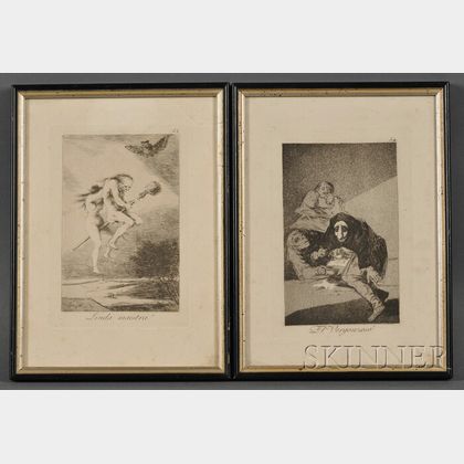 Francisco José de Goya y Lucientes (Spanish, 1746-1828) Lot of Two Framed Plates from Los Caprichos