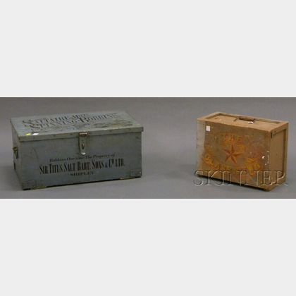 Two Polychrome-painted Wooden Boxes