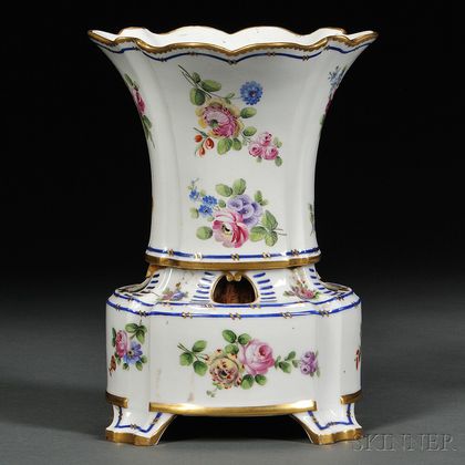 Porcelain Potpourri Vase and Stand
