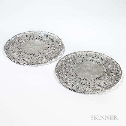 Pair of Roger Williams Sterling Silver Cake Stands