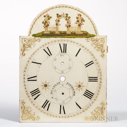 Painted and Gilt-decorated Wooden Clock Face