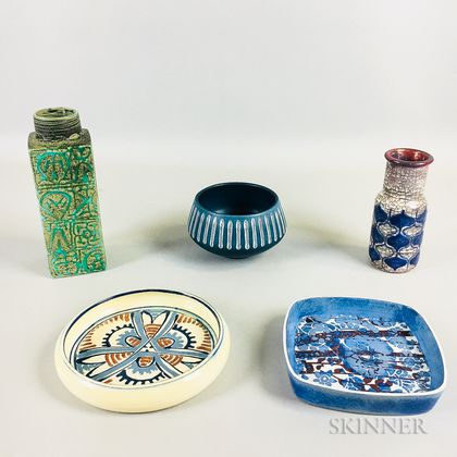 Five Danish Modern Studio Pottery Items