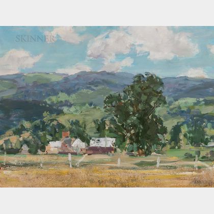 Jay Hall Connaway (American, 1893-1970) Vermont Farm & Summer Mountains