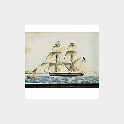 Attributed to Raffael Corsini (Turkish, ac. Smyrna, 1830-1880) Hebe of Boston ... entering in the Bay of Smyrna 1831.