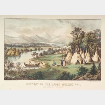 Currier & Ives, publishers (American, 1857-1907) Scenery of the Upper Mississippi: An Indian Village.