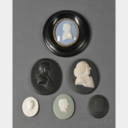 Six Wedgwood Oval Portrait Medallions