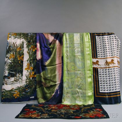 Five Assorted Silk Scarves