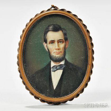 Miniature Portrait on Ivory of Abraham Lincoln