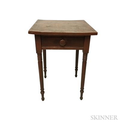 Federal Red-painted Pine One-drawer Stand