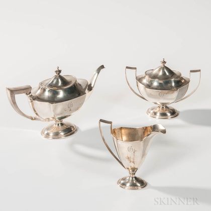 Three-piece Sterling Silver Tea Set