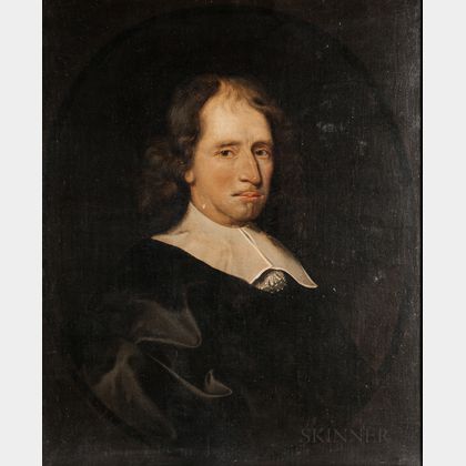 Dutch School, 17th Century Style Man in a Flat Linen Collar and Black Robes