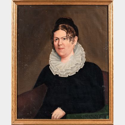 Attributed to John S. Blunt (Massachusetts/New Hampshire, 1798-1835),Portrait of Sarah H. March, Portsmouth, New Hampshire, c. 1830, U