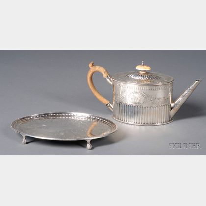 Victorian Silver Teapot with Associated Edward VII Teapot Stand